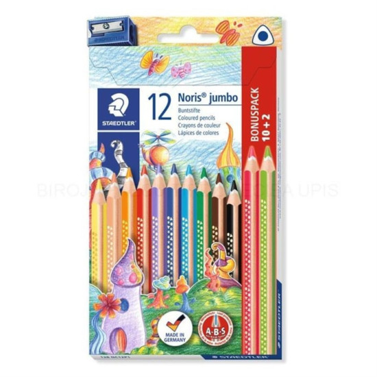 Комплект от 12 цветни молива Staedtler Noris Jumb Fsc 