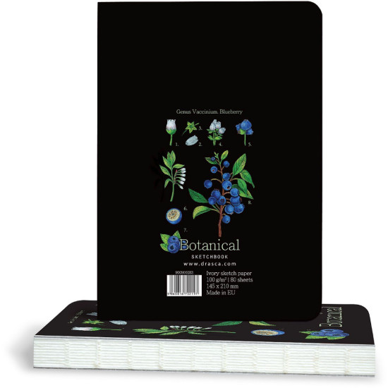 Скицник Drasca Botanical - Blueberry, 100 g, 80 листа Скицник Drasca Botanical - Blueberry, 100 g, 80 листа