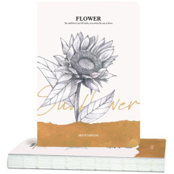 Скицник за рисуване Drasca Flower - Слънчоглед, 80 листа Скицник за рисуване Drasca Flower - Слънчоглед, 80 листа