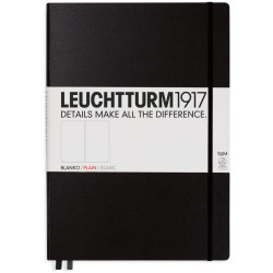 Тефтер Leuchtturm1917 Master Slim - А4+, бели страници, Black
