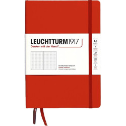 Тефтер Leuchtturm1917 Natural Colors - A5, червен, страници на точки, твърди корици