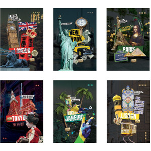 Тетрадка Mar Mar Collage Cities A4, 40 листа с широки редове 