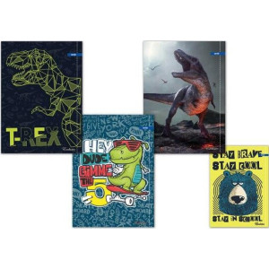Tетрадка Spree Dinosaur - A5, 62 листа, широки редове, асортимент
