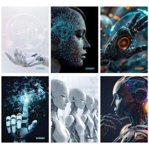 Тетрадка Street AI А4, 60 листа с широки редове, асортимент