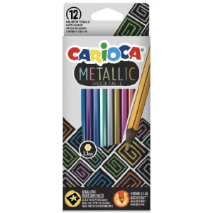 Цветни моливи Carioca - Metallic, 12 цвята