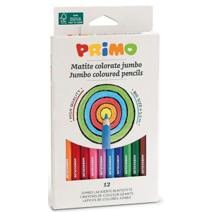 Цветни моливи Primo Maxi - Шестоъгълни, 12 броя