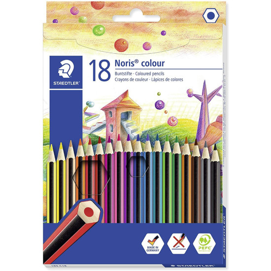 Цветни моливи Staedtler Noris Colour 185 - 18 цвята