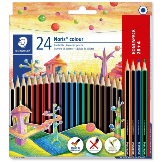 Цветни моливи Staedtler Noris Colour 185 - 20+4 цвята