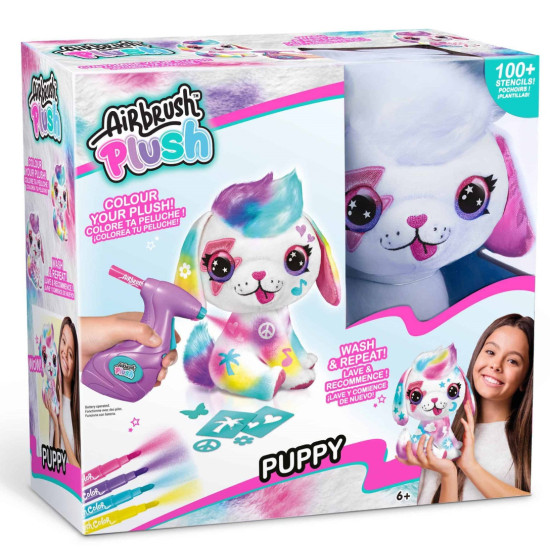 Творчески комплект Canal Toys Airbrush plush - Плюшена играчка за оцветяване, Сладко кученце