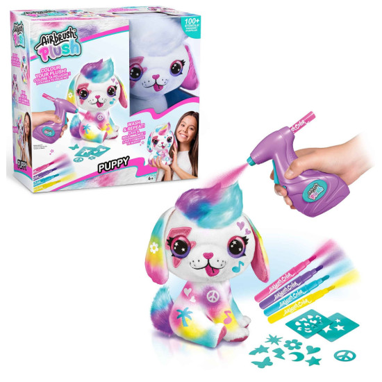 Творчески комплект Canal Toys Airbrush plush - Плюшена играчка за оцветяване, Сладко кученце