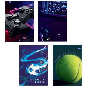 Ученическа тетрадка Spree Games А5 - 62 листа, широки редове, асортимент