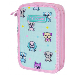 Ученически несесер Astra - Кучета, с 2 ципа Ученически несесер Astra - Кучета, с 2 ципа