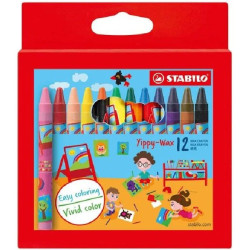 Восъчни пастели Stabilo - Yippy Wax, 12 цвята Восъчни пастели Stabilo - Yippy Wax, 12 цвята