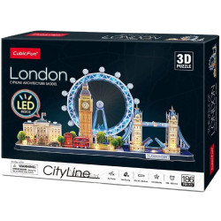 3D пъзел Cubic Fun от 186 части - Лондон, с LED светлини