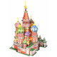 3D Пъзел Cubic Fun от 224 части и LED светлини - St. Basils Cathedral Russia | Cubic Fun