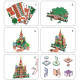 3D Пъзел Cubic Fun от 224 части и LED светлини - St. Basils Cathedral Russia | Cubic Fun