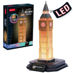 3D пъзел Cubic Fun от 32 части - Биг Бен, с LED светлини