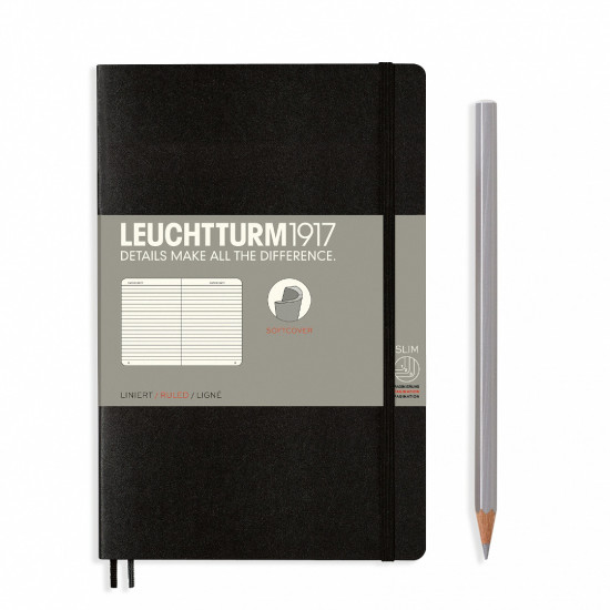 Тефтер B6+ Leuchtturm1917, меки корици, Black