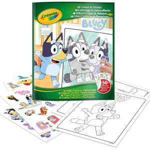 Книжка за оцветявне Crayola Bluey - 50 стикера