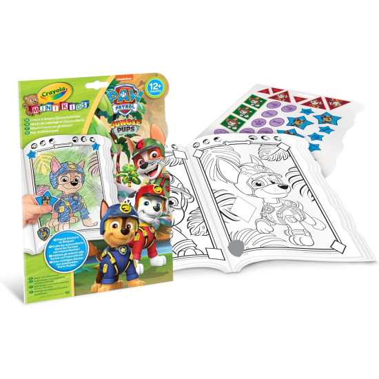 Книжка за оцветяване Crayola Mini Kids - Paw Patrol, със стикери