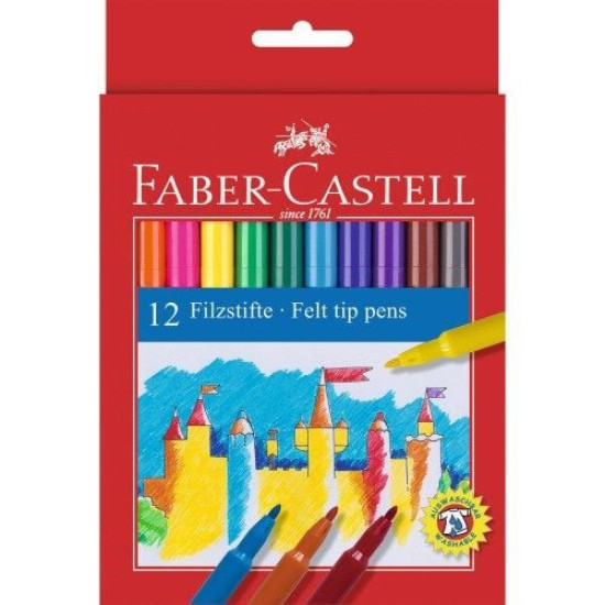 Флумастери Faber-Castell - 12 цвята