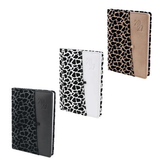 Бележник с дати 14х20 Leopard, с джоб за GSM и химикалка, 168 л. |