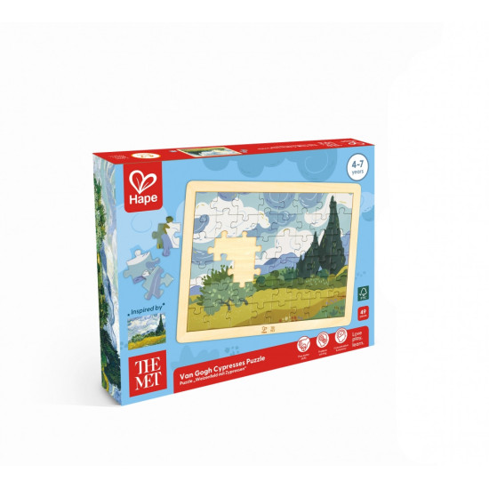 Дървен пъзел, Hape, The Met, Кипариси, Ван Гог, 49 части | Hape
