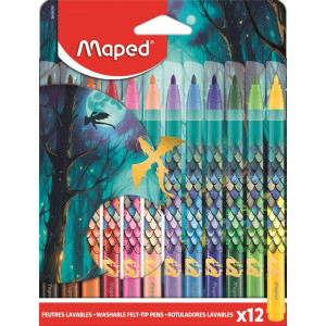 Флумастери Maped Dragon - 12 цвята