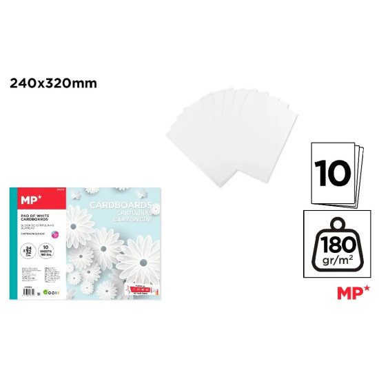 Картон бял 10 броя 24*32см MP |