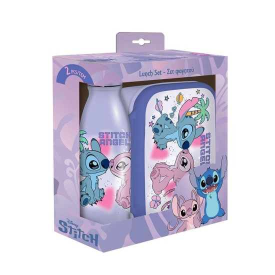 Комплект кутия за храна и бутилка за вода, Stitch and Angel |