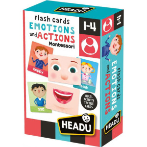 Образователни флаш карти Headu Montessori - Емоции и действия