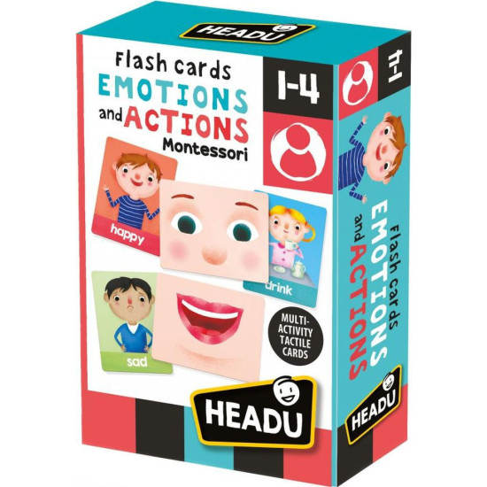 Образователни флаш карти Headu Montessori - Емоции и действия | Игри и играчки