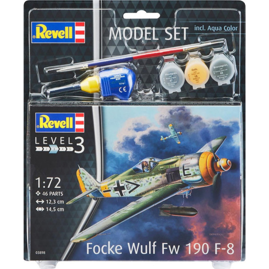 Сглобяем модел Revell Военни: Самолети - Focke Wulf Fw190 F-8 (с включени аксесоари) |