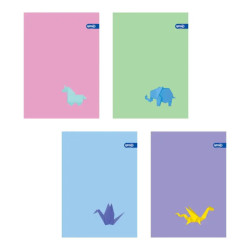 Тетрадка A5 мат/UV Soft touch Origami, 60+2 л.ред, 70 г/м2, Spree, асортимент
