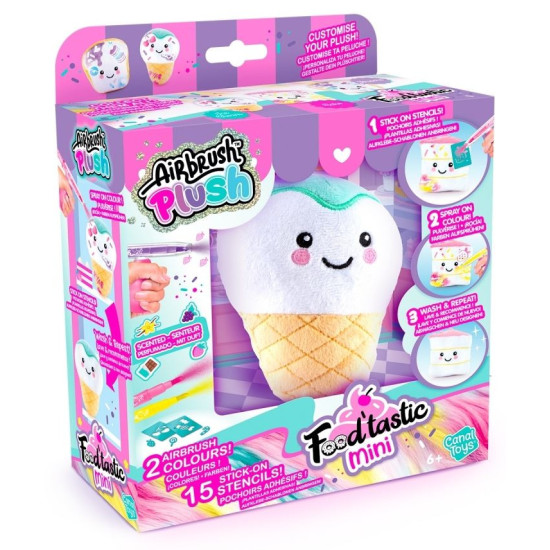 Творчески комплект Canal Toys - Airbrush Plush Food'tastic Mini, асортимент |