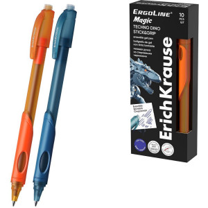 Изтриваема гел химикалка Erich Krause ErgoLine - Techno Dino, 0.5 mm, асортимент
