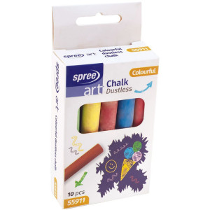 Безпрахови цветни тебешири Spree Art - 10 броя