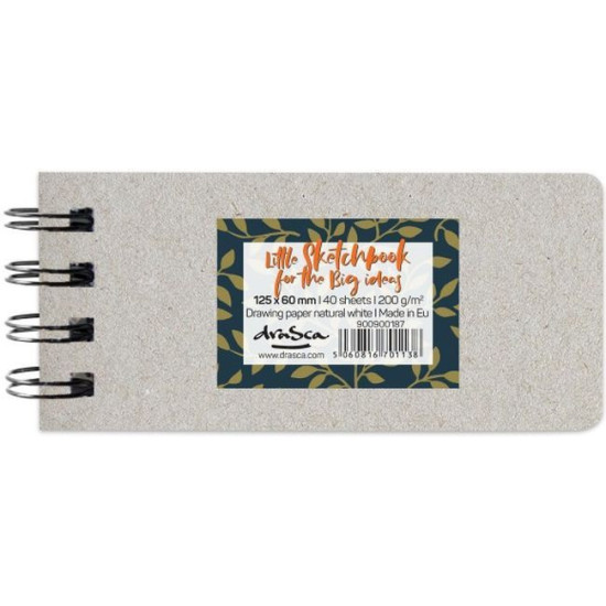 Джобен скицник Drasca - Little sketchbook for the Big Ideas, 6 x 12.5 cm, 40 листа
