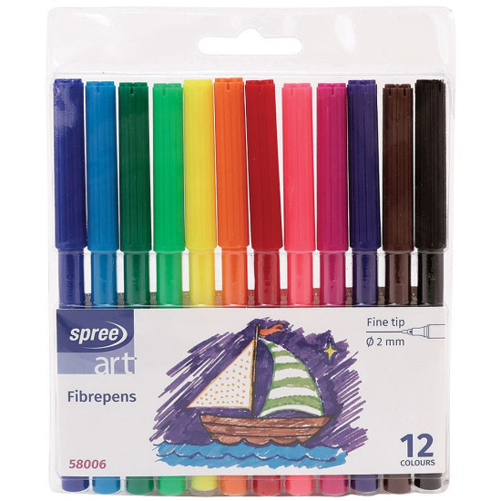 Флумастери Spree Art - 12 цвята, 2 mm