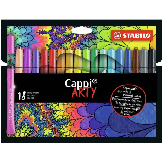 Флумастери Stabilo Arty - Cappi, 18 цвята