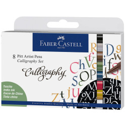 Комплект калиграфски маркери Faber-Castell Pitt Artist - 8 цвята