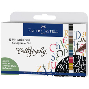Комплект калиграфски маркери Faber-Castell Pitt Artist - 8 цвята