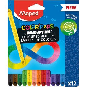 Комплект цветни моливи Maped Color Peps - Infinity, 12 цвята