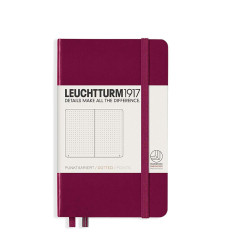 Джобен тефтер Leuchtturm1917 - A6, страници на точки, Port Red