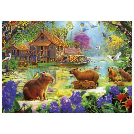 Пъзел Educa от 500 части - Селото на капибарите |