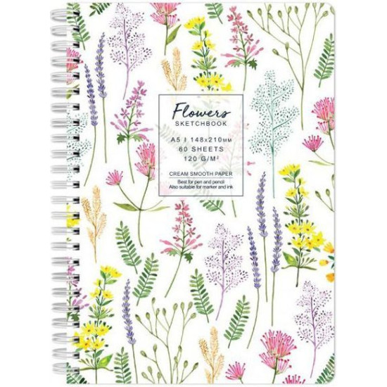Скицник Drasca Flowers - Билки, A5, 60 листа