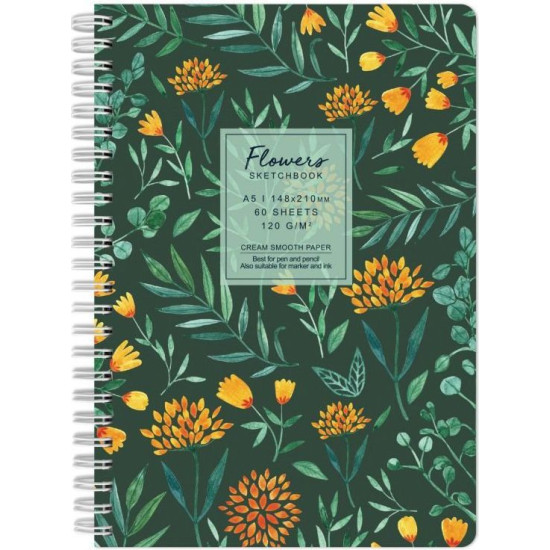 Скицник Drasca Flowers - Далия, A5, 60 листа