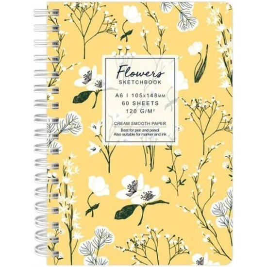 Скицник Drasca Flowers - Макове, A6, 60 листа