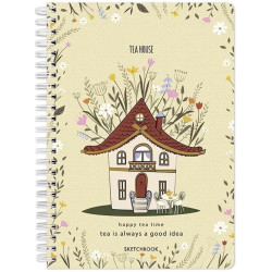 Скицник Drasca Happy Tea Time - Tea house, A5, 60 листа
