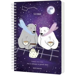 Скицник Drasca Happy Tea Time - Tea is magic, A5, 60 листа